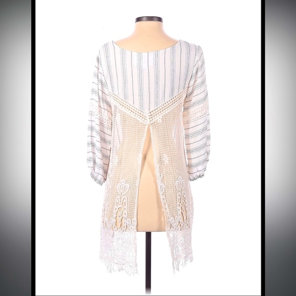 SLOANE ROUGE Boho Crochet Open Back Top size M - Picture 11 of 11